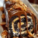 Gooey Chocolate Caramel Turtle Cake Roll