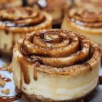 Mini cinnamon roll cheesecakes