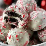 No-Bake Peppermint Bark Snowballs
