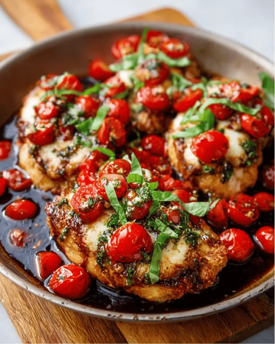 Bruschetta Chicken: Juicy Balsamic Delight with Garlic & Basil