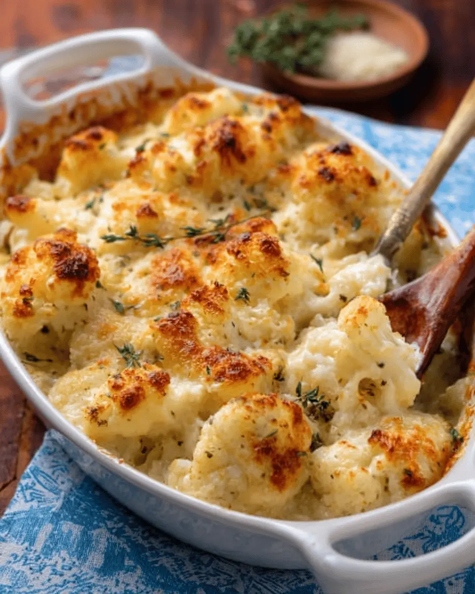 Cauliflower au Gratin: A Creamy Indulgence with Turkey Bacon