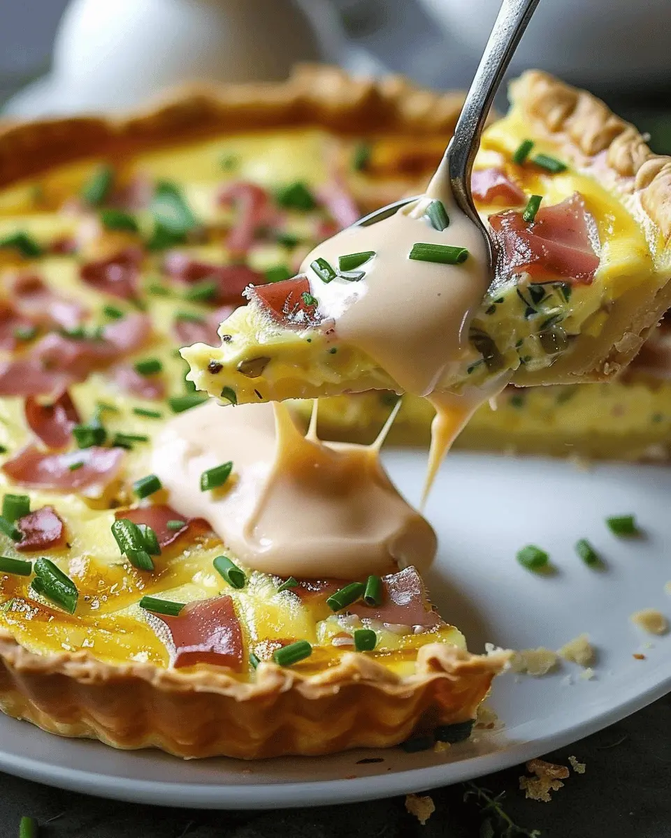 Golden Sunrise Quiche: Easy Recipe with Turkey Bacon and Chicken Ham