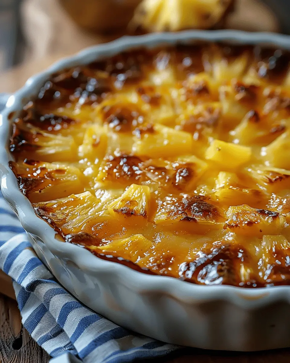 Pineapple Bake: Indulgent Comfort Food with Turkey Bacon Delight