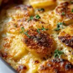 Bubbly, Crispy Potato Gratin with Parmesan & Gruyere