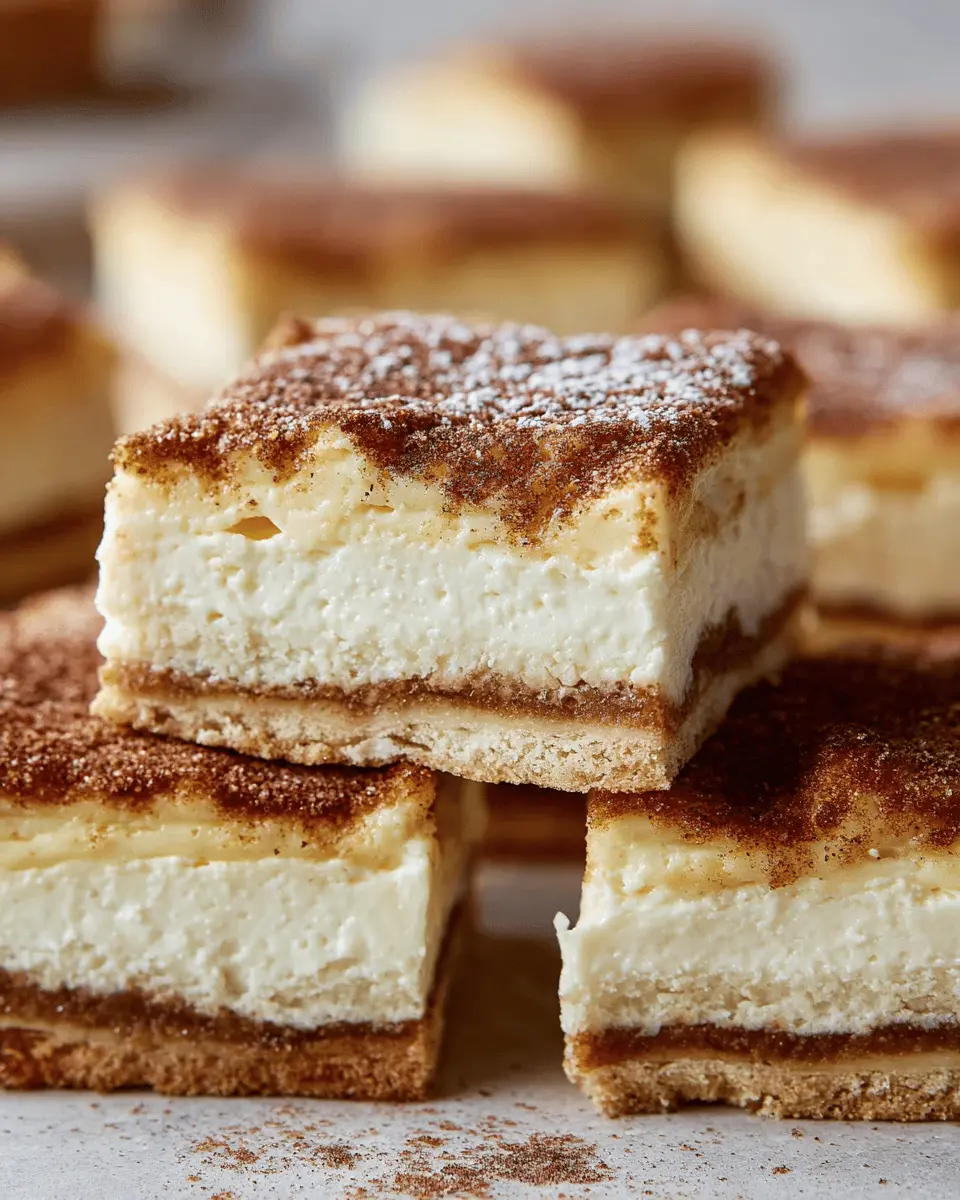 Churro Cheesecake Bars: Indulgent Dessert with Cinnamon Sugar