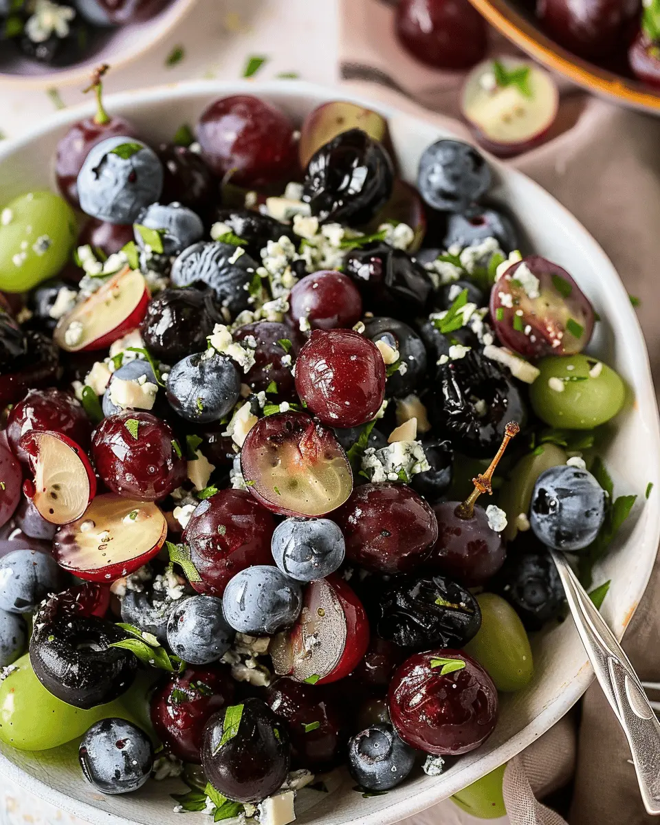 Blueberry Grape Salad with Blue Cheese: A Juicy Twist on Flavor