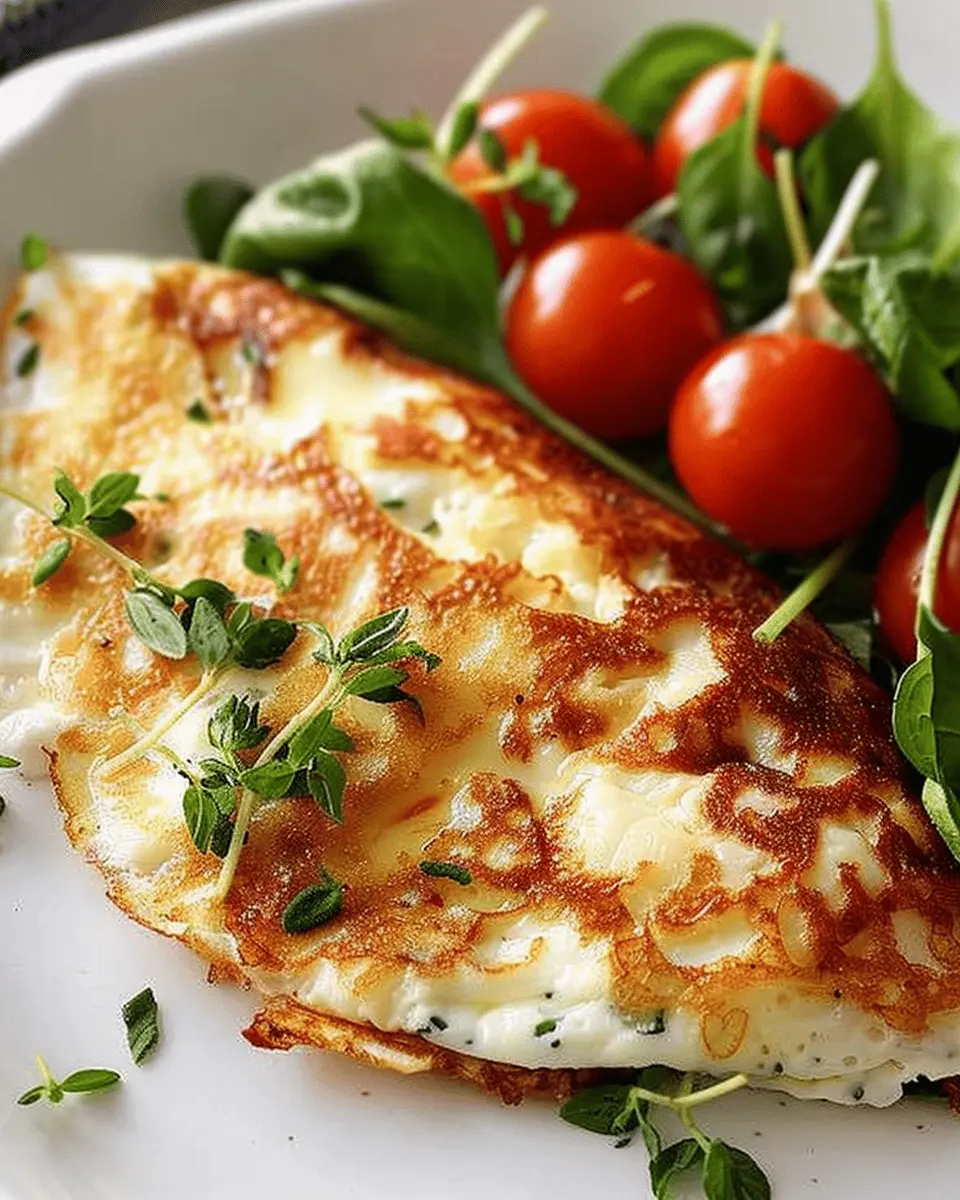 Mozzarella Omelet: Easy Recipe with Turkey Bacon and Fresh Herbs