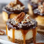 No-Bake Turtle Mini Cheesecakes