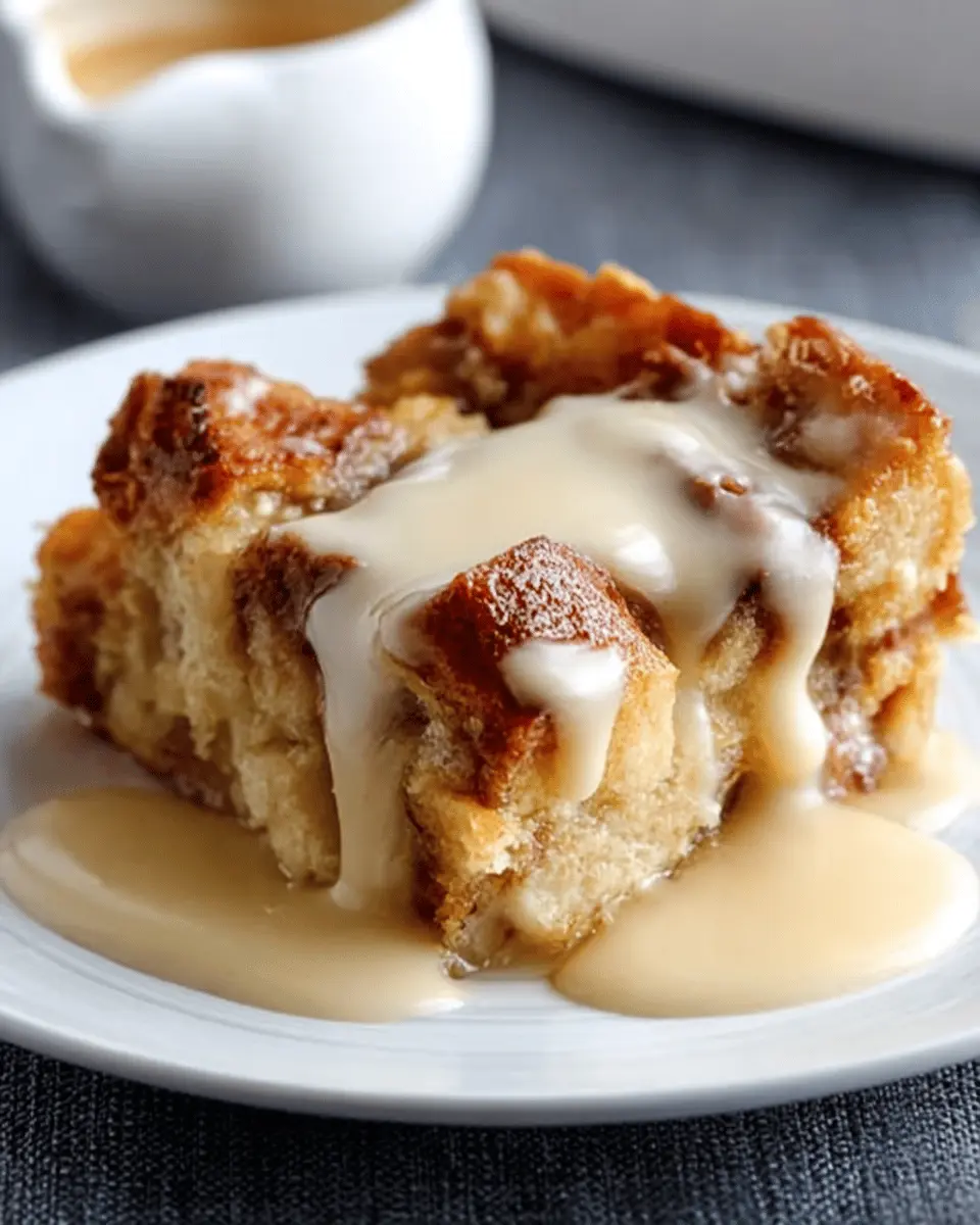 Grandma’s Old-Fashioned Bread Pudding: A Cozy Indulgence with Vanilla Sauce