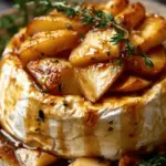 Golden Baked Brie with Caramelized Apples and Thyme