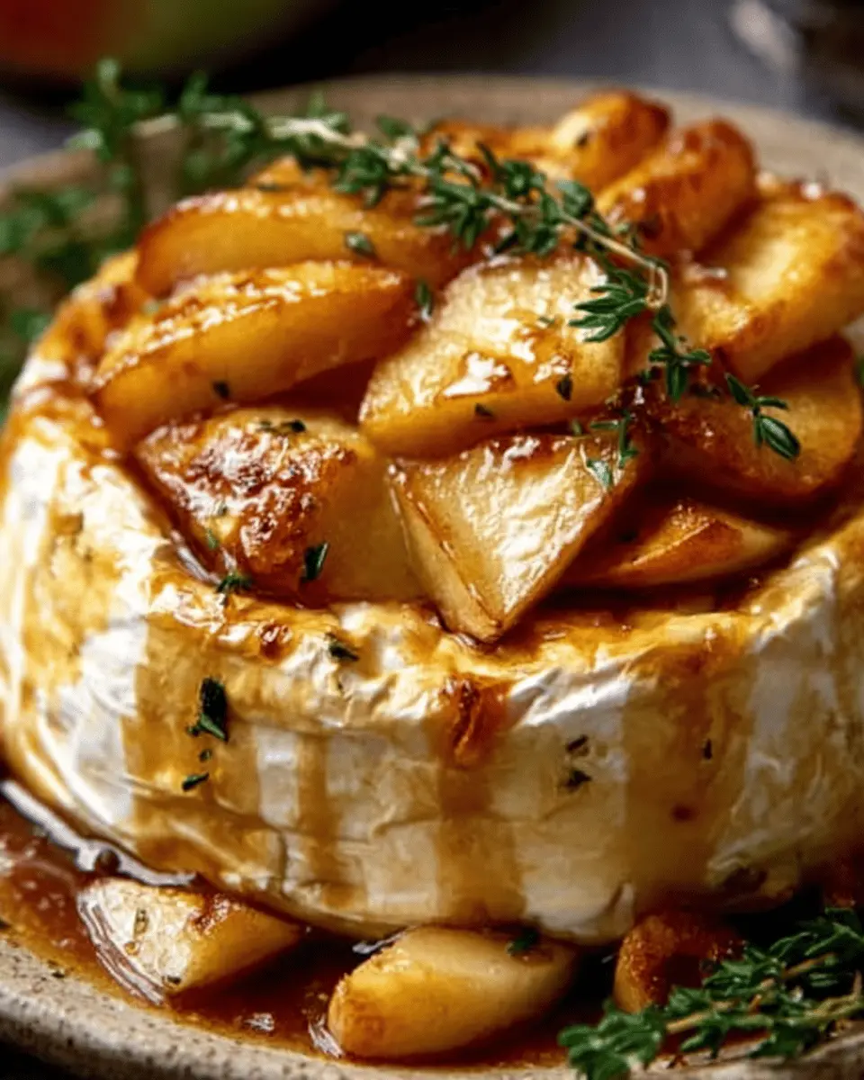 Golden Baked Brie with Caramelized Apples and Thyme Bliss