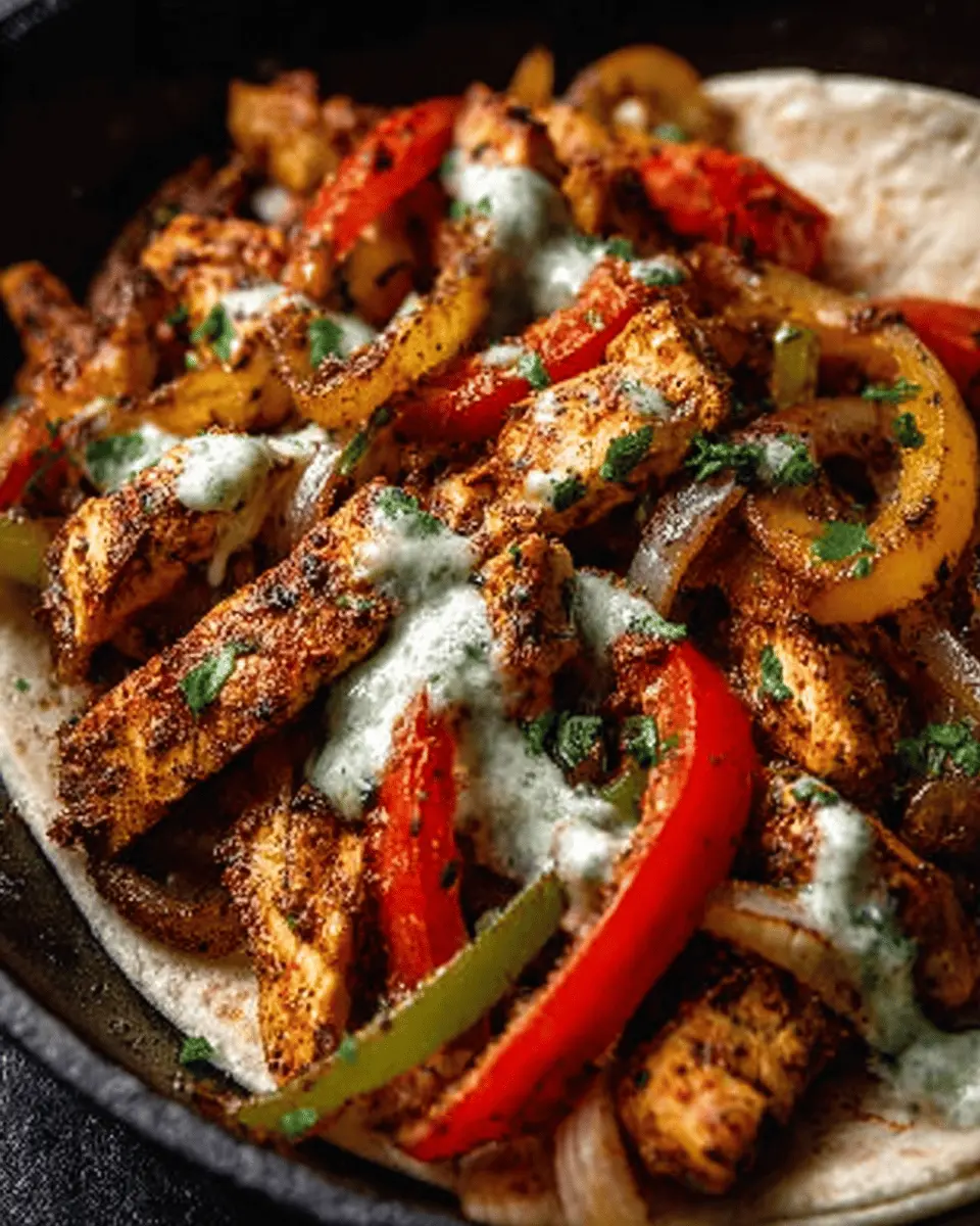 Spicy Chicken Fajitas with Creamy Jalapeño Verde Sauce: Easy and Flavorful