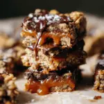 Chocolate Caramel Oatmeal Cookie Bars