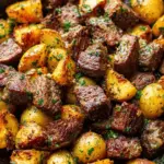 Garlic Butter Steak Bites and Potatoes