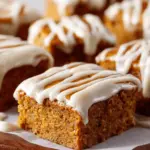 Pumpkin Bars with Pumpkin Spice Cream Cheese Drizzle