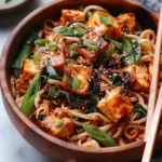 Vegan Ginger Sesame Noodles with Crispy Tofu