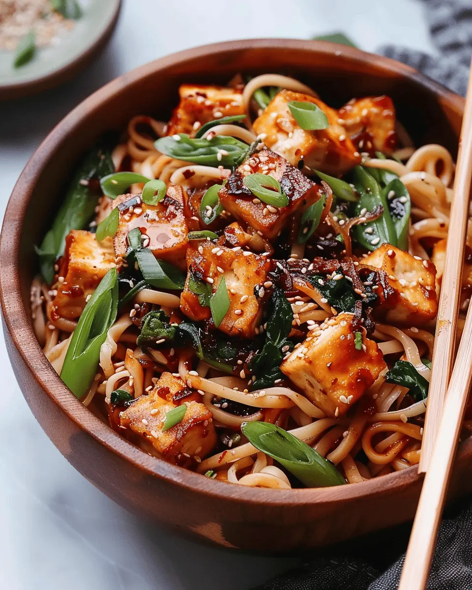 Vegan Ginger Sesame Noodles: Easy Recipe with Crispy Tofu Delight