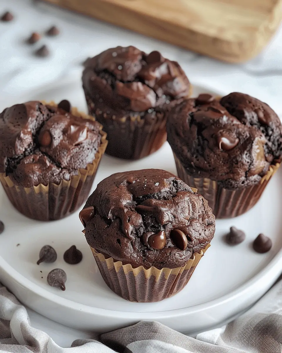 Healthy Double Chocolate Zucchini Muffins: Easy High Protein Treat