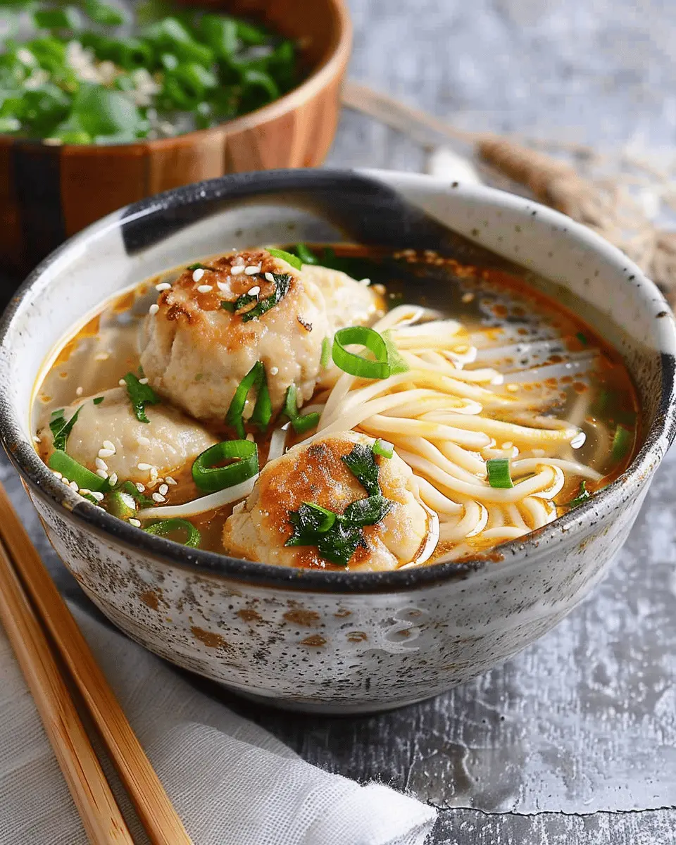 Glass Noodle Miso Soup with Chicken Meatballs: Easy & Flavorful