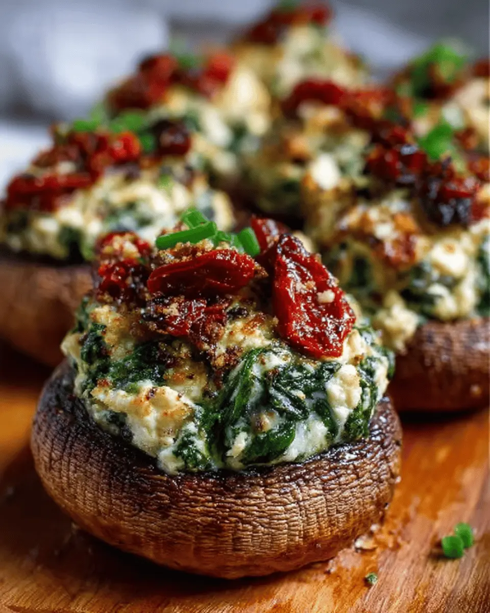 Spinach Feta Stuffed Mushrooms: Easy, Flavor-Packed Appetizer