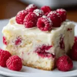White Chocolate Raspberry Poke Cake