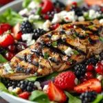 Grilled Berry Feta Chicken Salad Recipe