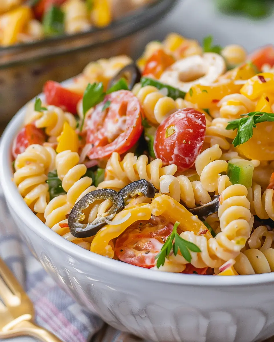 Jason’s Deli Pasta Salad Recipe with Turkey Bacon and Chicken Ham