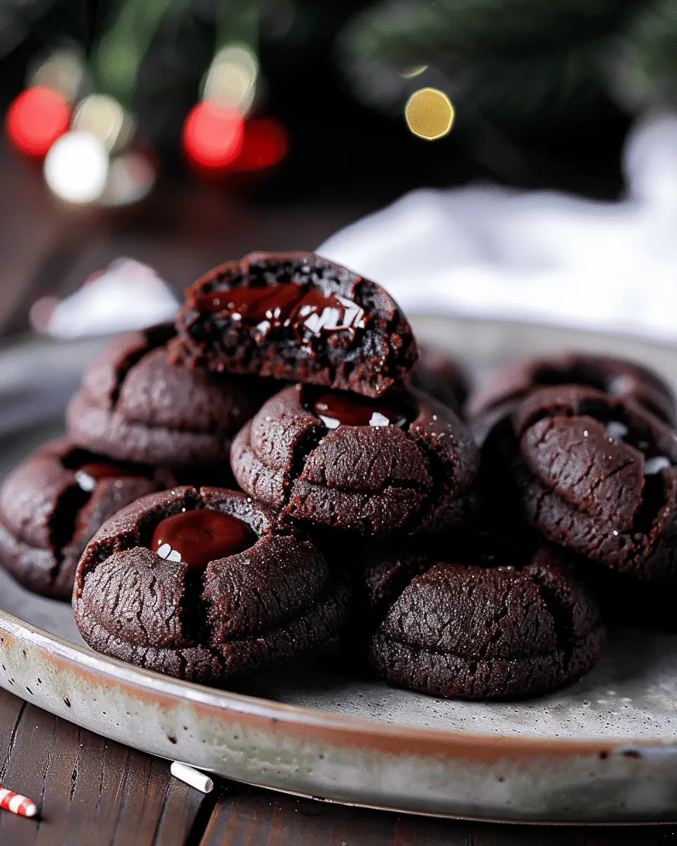 Chocolate Thumbprint Cookies