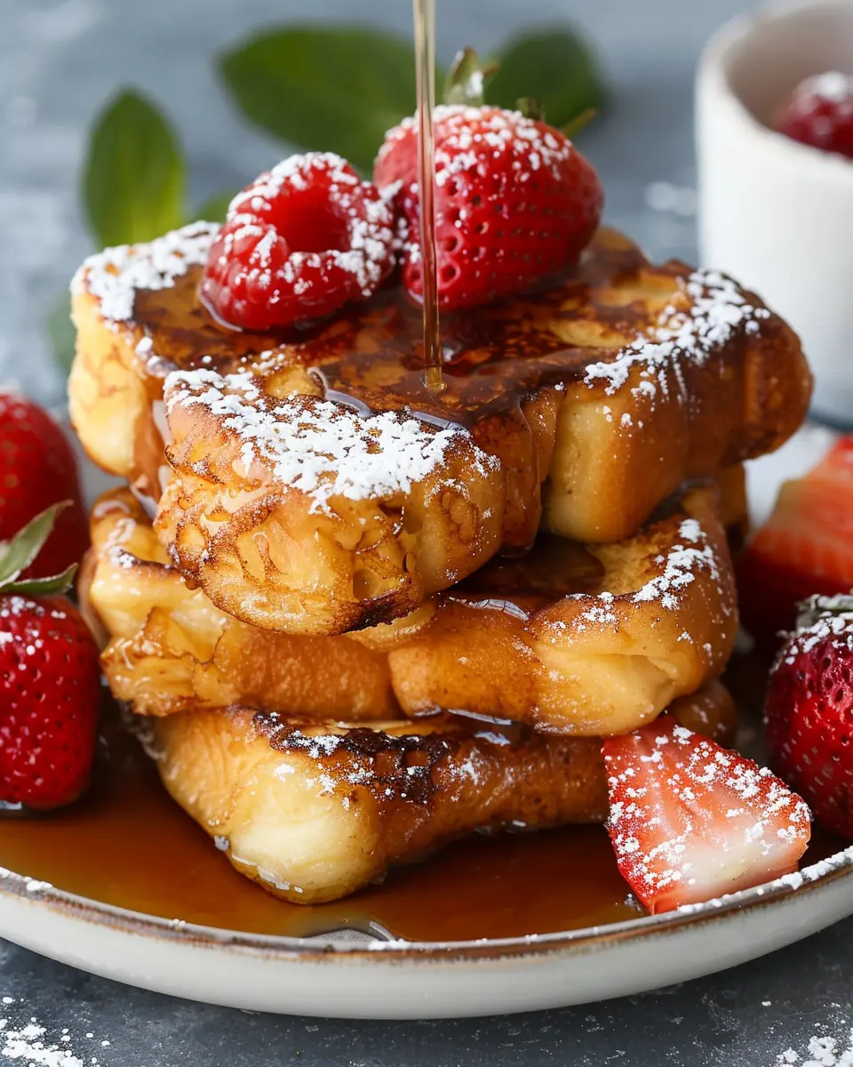 The Best Hawaiian Roll French Toast Recipe with Turkey Bacon