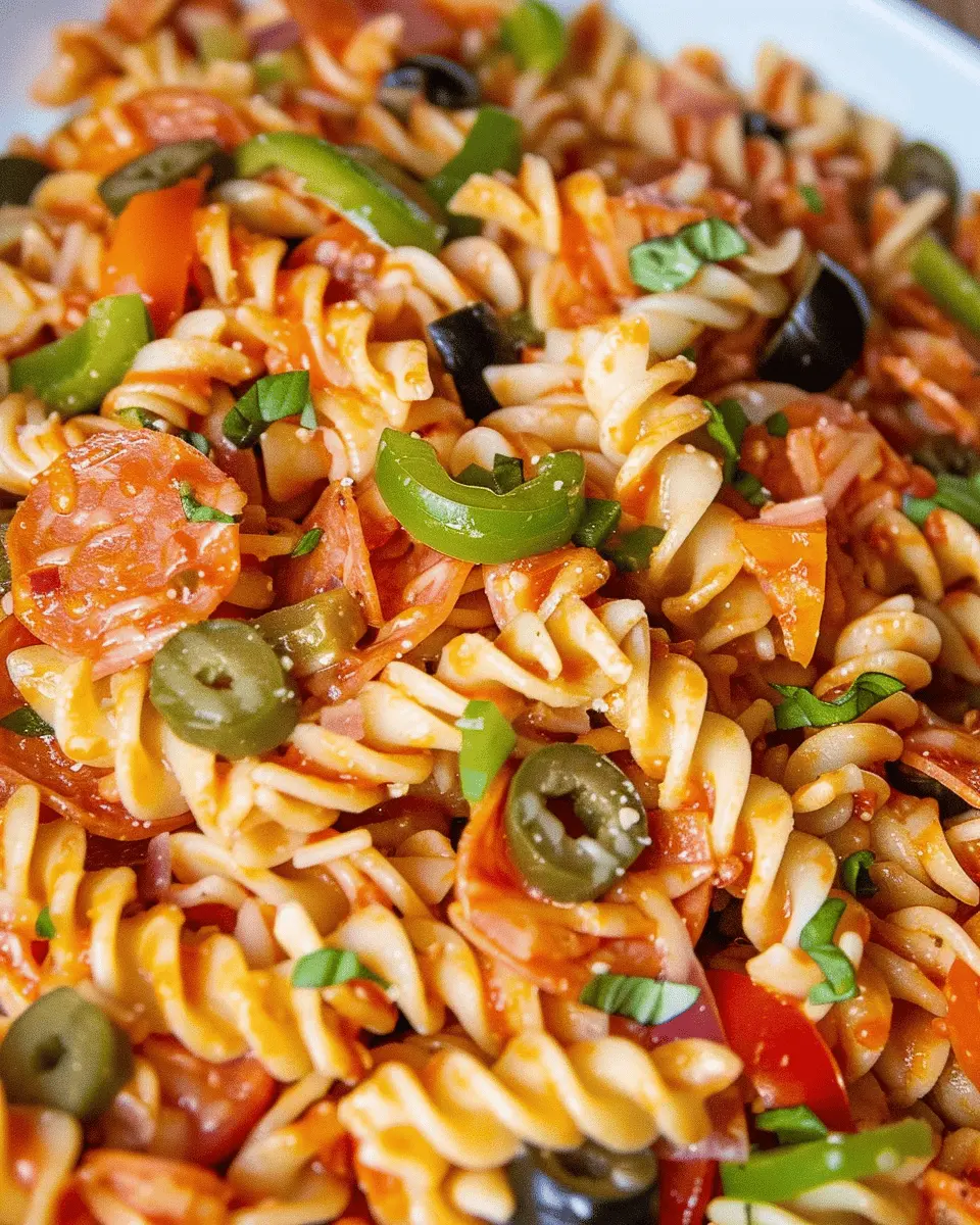 Pizza Pasta Salad: The Best Easy Recipe with Turkey Bacon and Chicken Ham