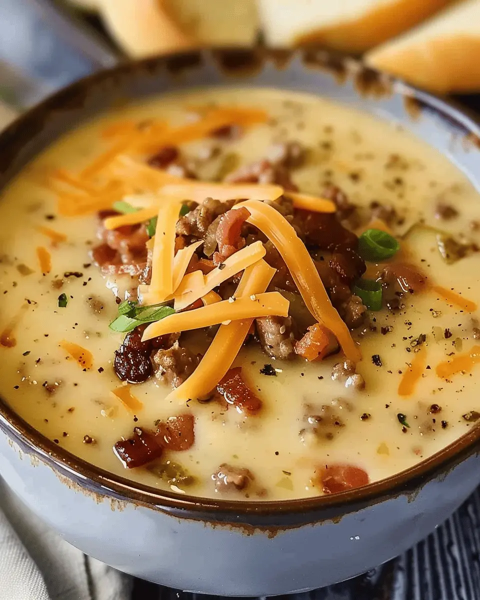 Bacon Cheeseburger Soup: Indulgent Turkey Bacon Delight