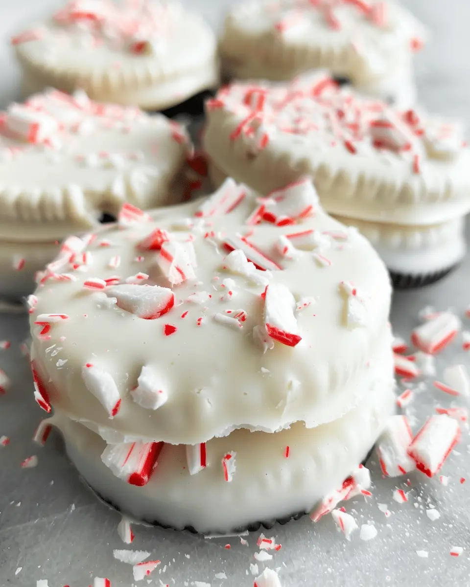 Easy Peppermint White Chocolate Covered Oreos for Festive Treats