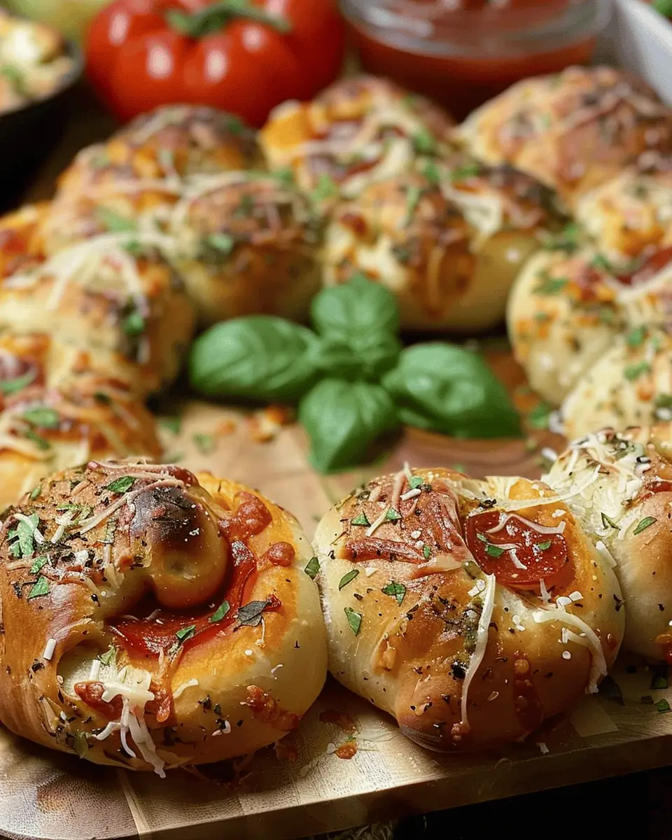 Pizza Pull Apart Rolls: Easy Turkey Bacon and Chicken Ham Delight