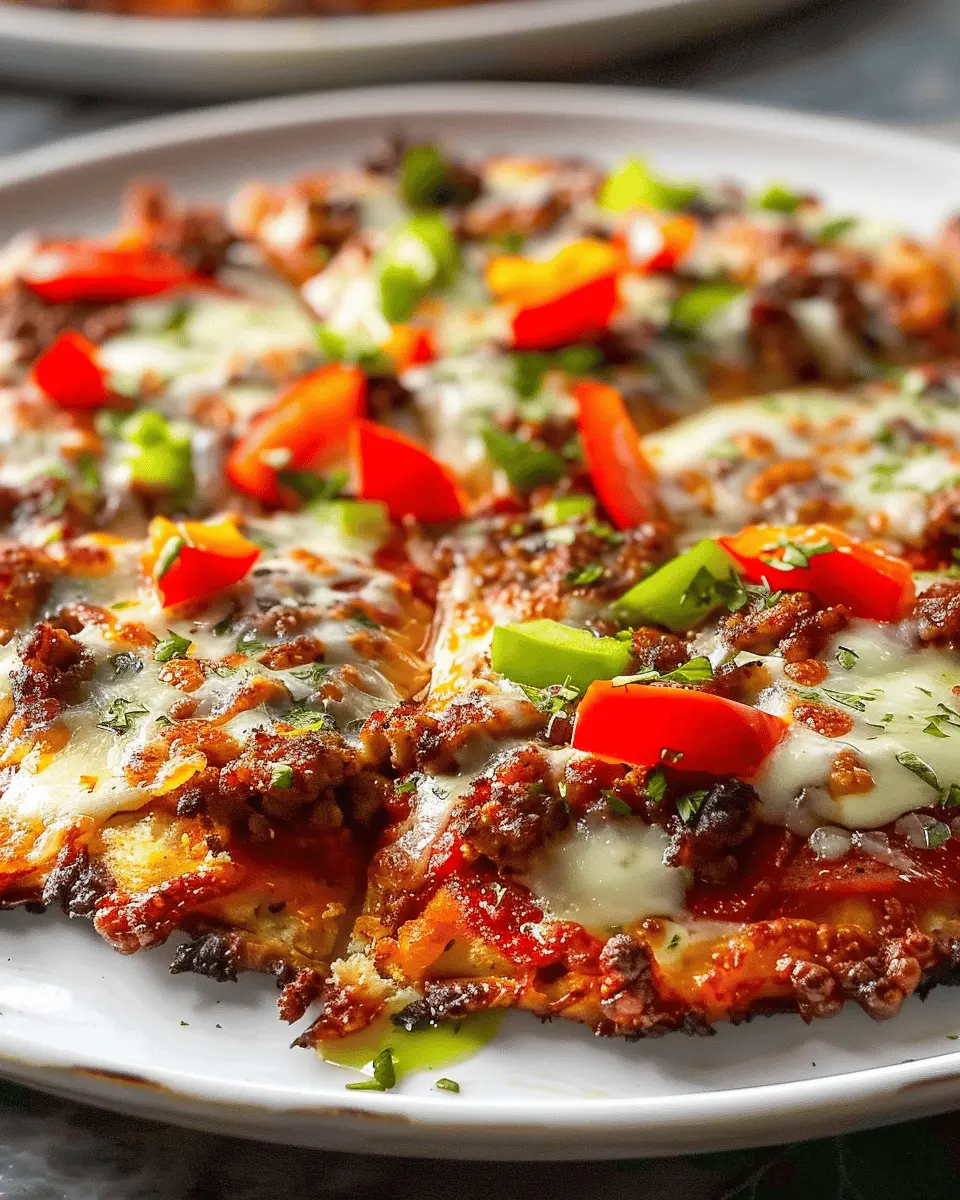 Keto Meatza: Indulgent Meat Crust Pizza with Turkey Bacon and Chicken Ham