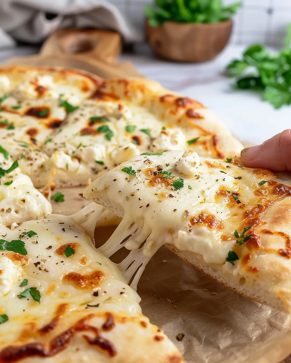 Air Fryer White Pizza: Indulgent Slice with Turkey Bacon and Chicken Ham