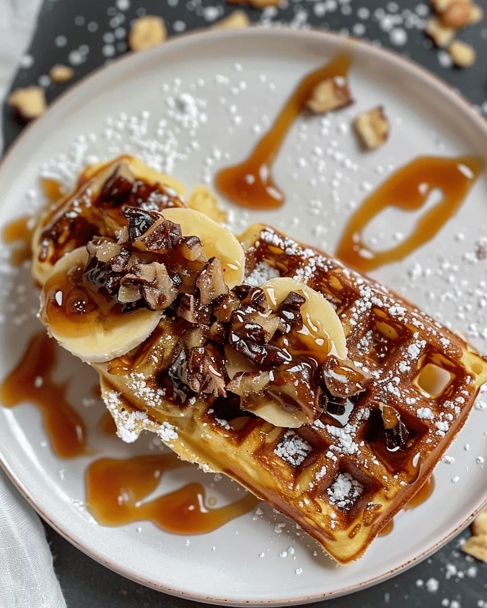 Caramelised Banana Waffle Delight with Turkey Bacon Magic