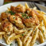 Garlic Butter Chicken Bites with Creamy Parmesan Pasta