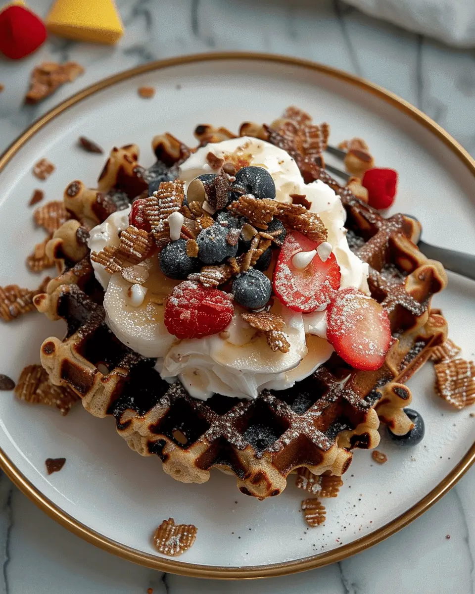 Cereal Waffle Delight: Easy Recipe with Turkey Bacon and Chicken Ham