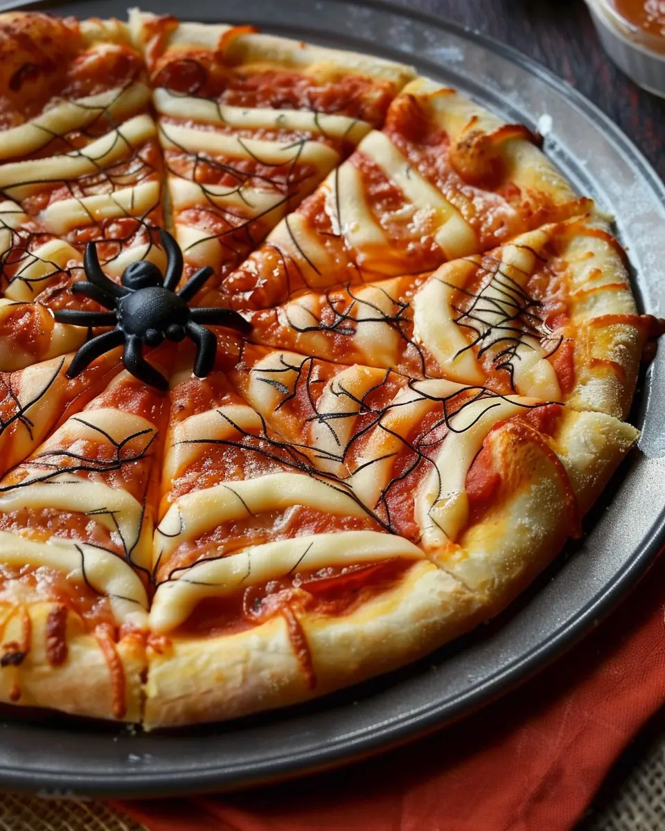 Spiderweb Pizzas: Indulgent Treat with Turkey Bacon and Chicken Ham