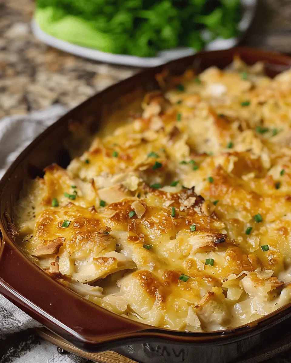 Easy Chicken Casserole with Turkey Bacon and Chicken Ham Delight