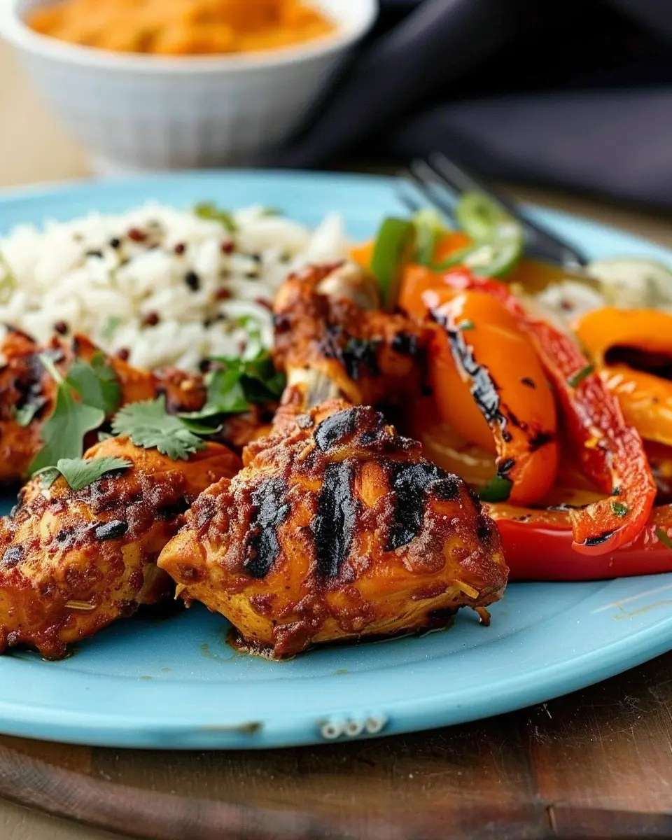 Tandoori Chicken with Grilled Peppers: A Juicy Flavor Adventure