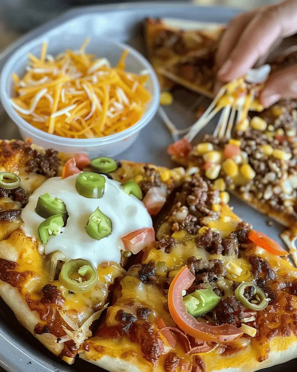 School Fiestada Pizza: Easy Mexican Pizza with Turkey Bacon and Chicken Ham