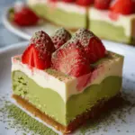 Strawberry Matcha Latte Cheesecake