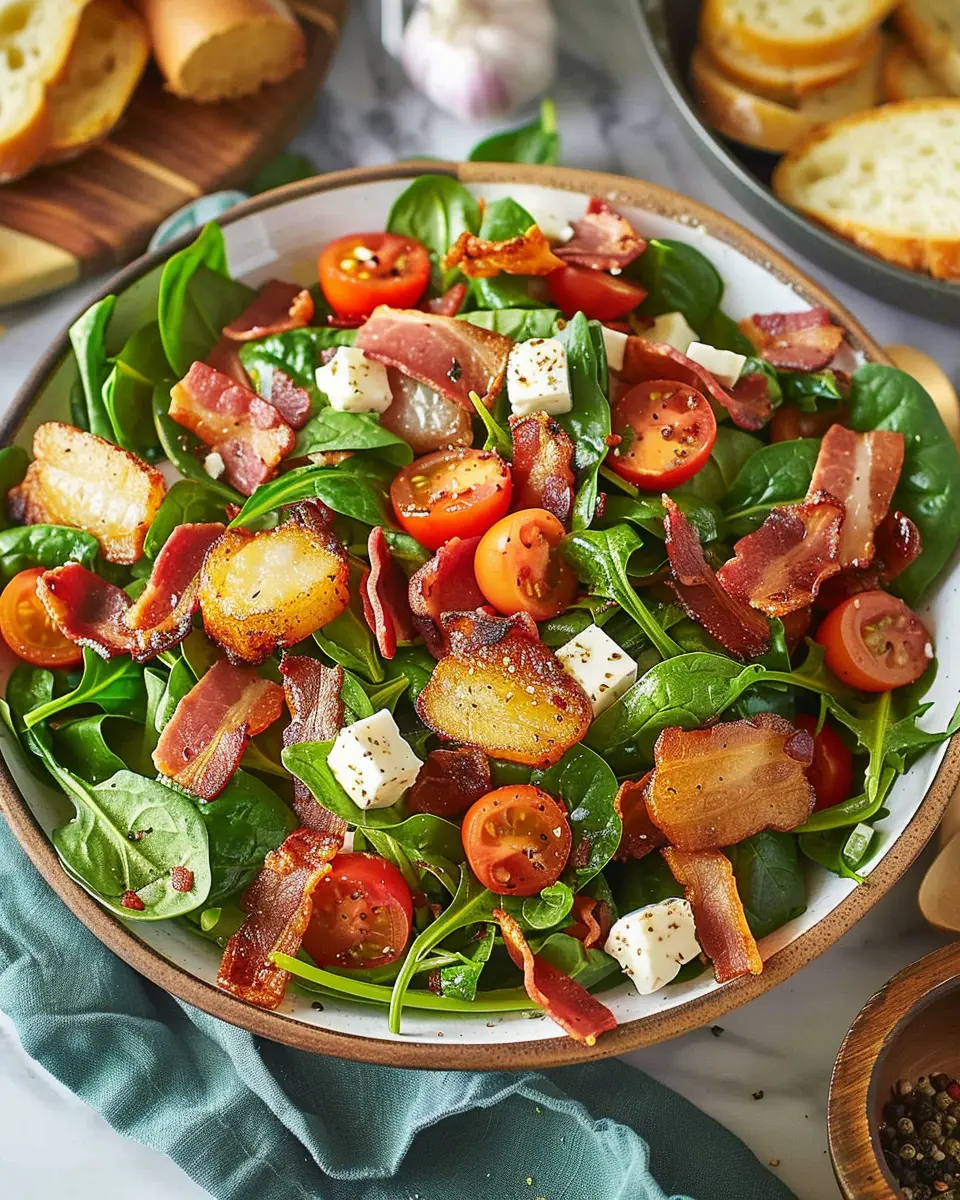 Spinach Salad With Warm Bacon Dressing