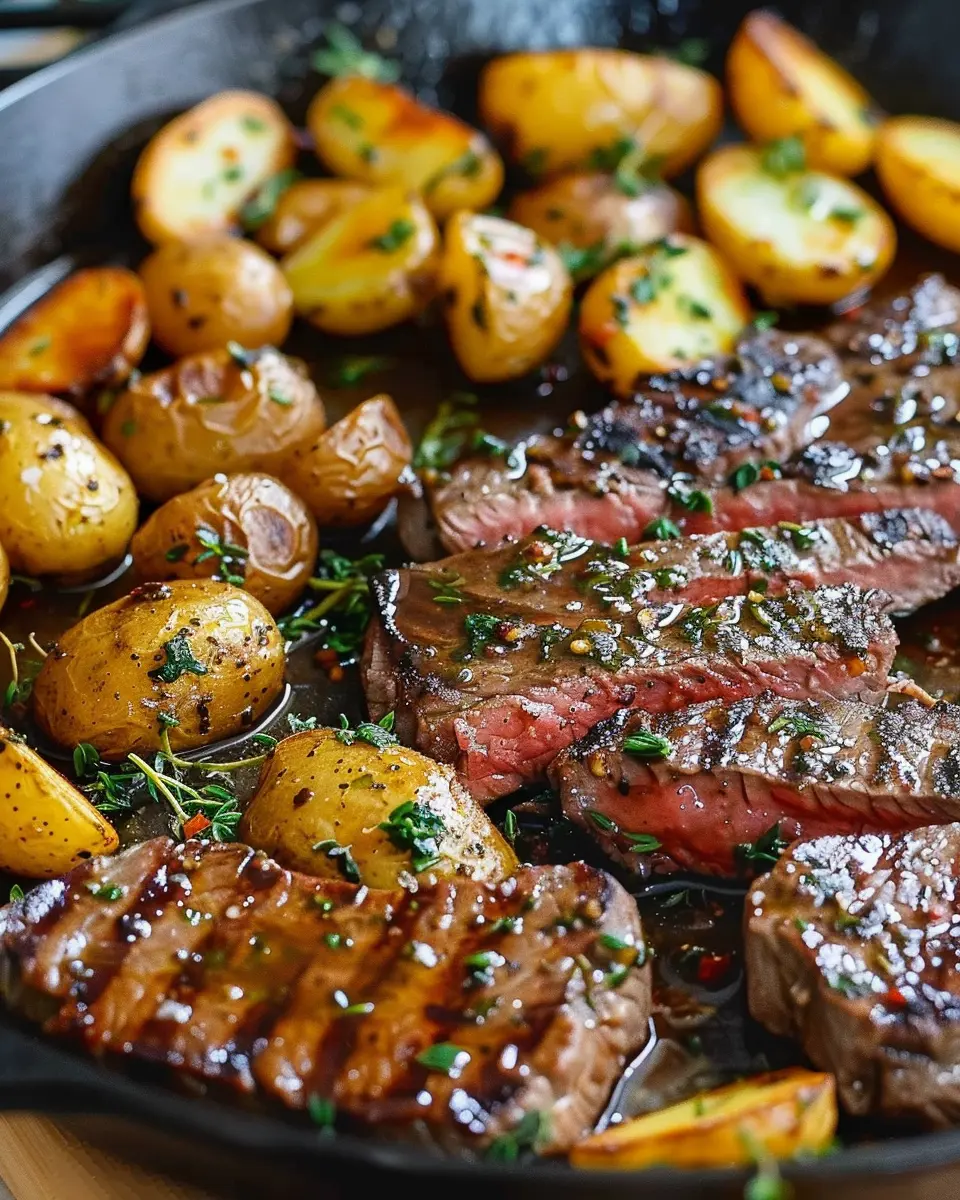 Garlic Butter Steak and Potatoes: Indulgent Skillet Delight