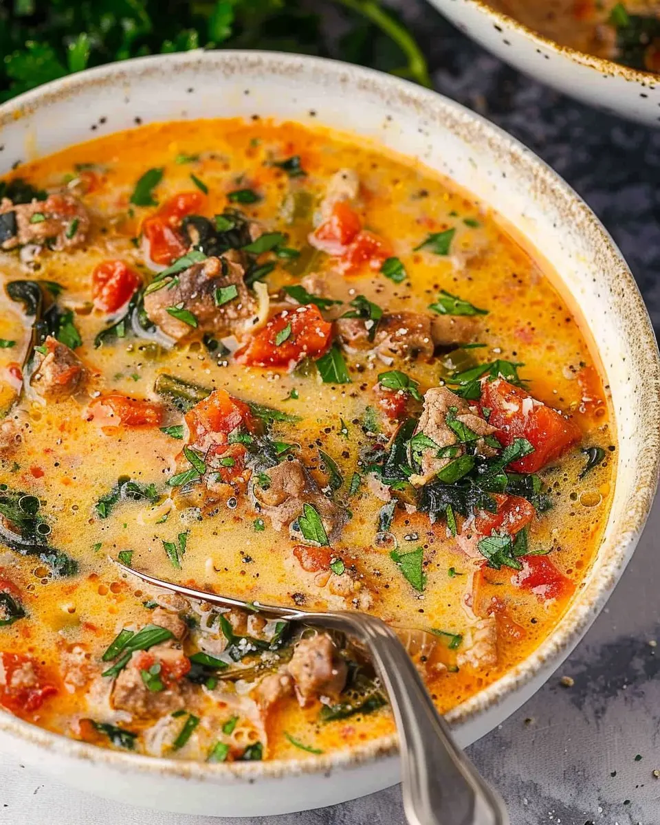 Keto Tuscan Soup: Easy Comfort with Turkey Bacon and Chicken Ham