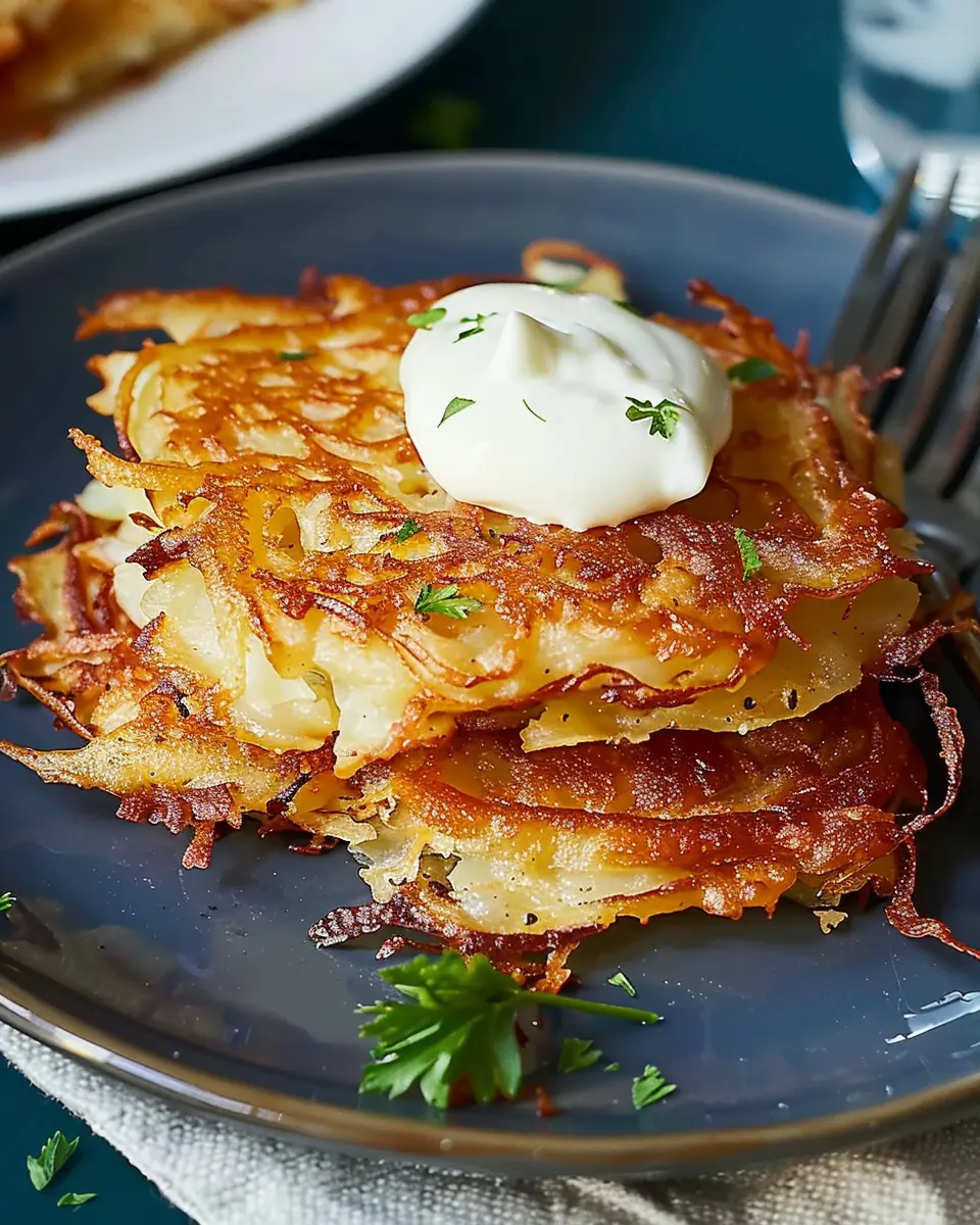 German Potato Pancakes: Easy Recipe with Turkey Bacon Delight