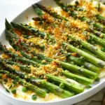Asparagus with Cheese Sauce and Herb Breadcrumbs