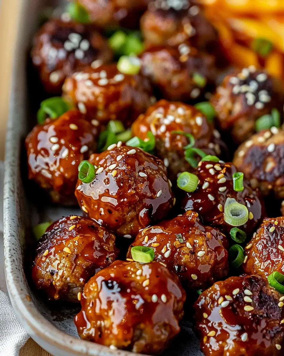 Korean BBQ Meatballs: Juicy Turkey Bacon &amp; Chicken Ham Twist
