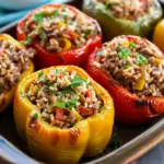 Easy Stuffed Bell Peppers with Ground Beef and Rice